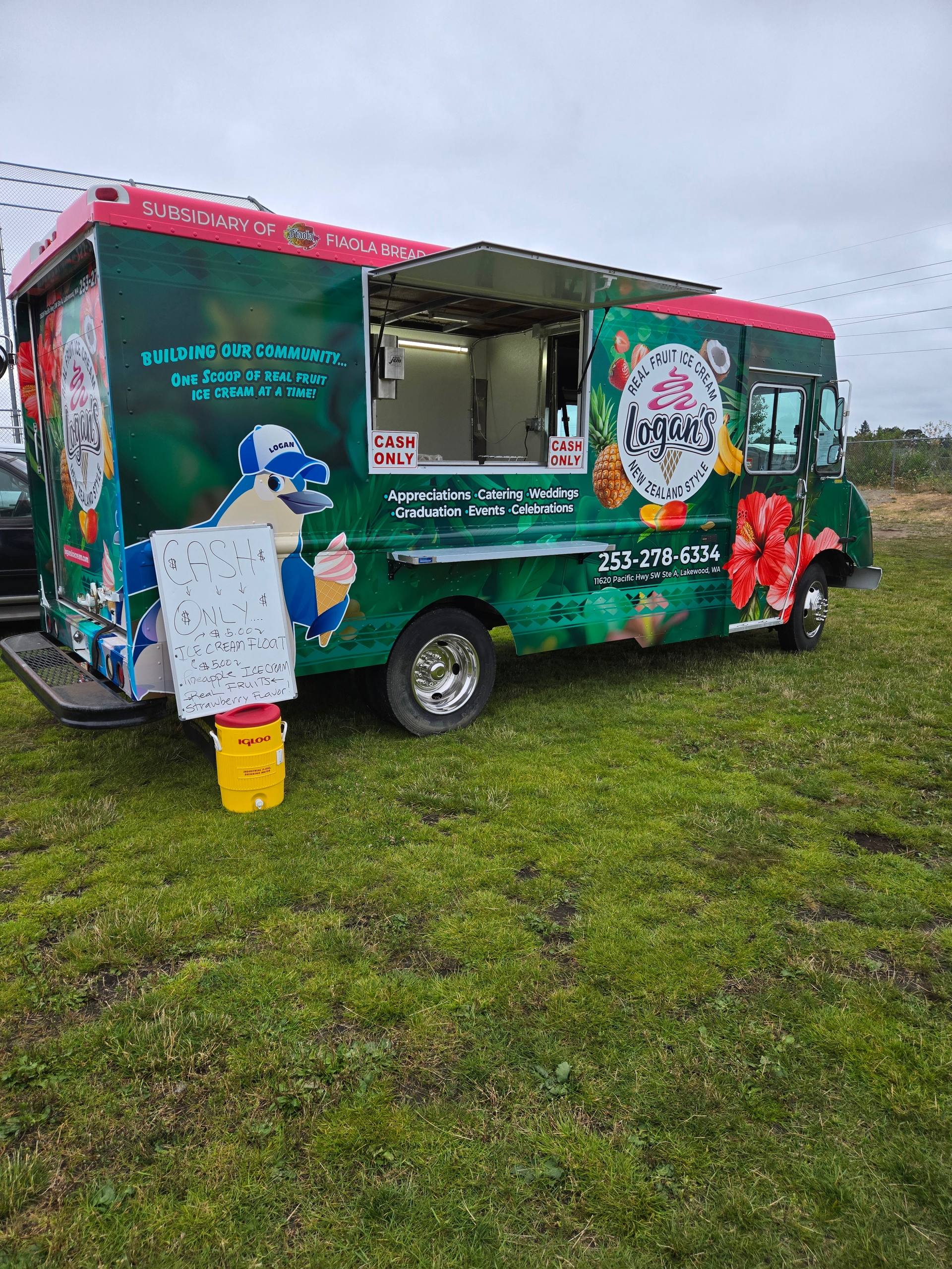 Logan’s Real Fruit Ice Cream truck at Fiaola Bread Deli